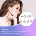 thumbnail image 4 of Linyer 1 Pair Elegant Chic Earrings Stainless Steel Allergy Free Romantic Eardrop Star Handmade Waterproof Beaded Round Ear Studs Sliver 6mm, 4 of 6