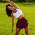 thumbnail image 5 of High Rise Women Exercise Shorts Double Layer Athletic Running Shorts with Inner Short for Gym Practice and Warm Weather, 5 of 7