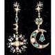 thumbnail image 3 of XWSHYW Semental Pendientes de Mujer Pendientes Asimétricos con Forma de Sol/Luna y Diamantes de Ópalo, 3 of 6