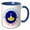 Blue/White, variant on 3drose, Yellow Color Submarine, Blue Circle. Text Captain Nemos First Mate, 15oz Mug