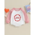 thumbnail image 2 of Bagilaanoe Newborn Baby Girl Oversized Romper Sweatshirt Long Sleeve Bodysuits Letter Print Pullover 3M 6M 12M 18M 24M Infant Casual Tee Tops, 2 of 8