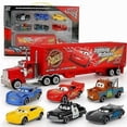 thumbnail image 1 of 7 pcs Cars 2 Lightning McQueen Racer Car & Mack Truck Set gifts - WELLNGS, 1 of 4