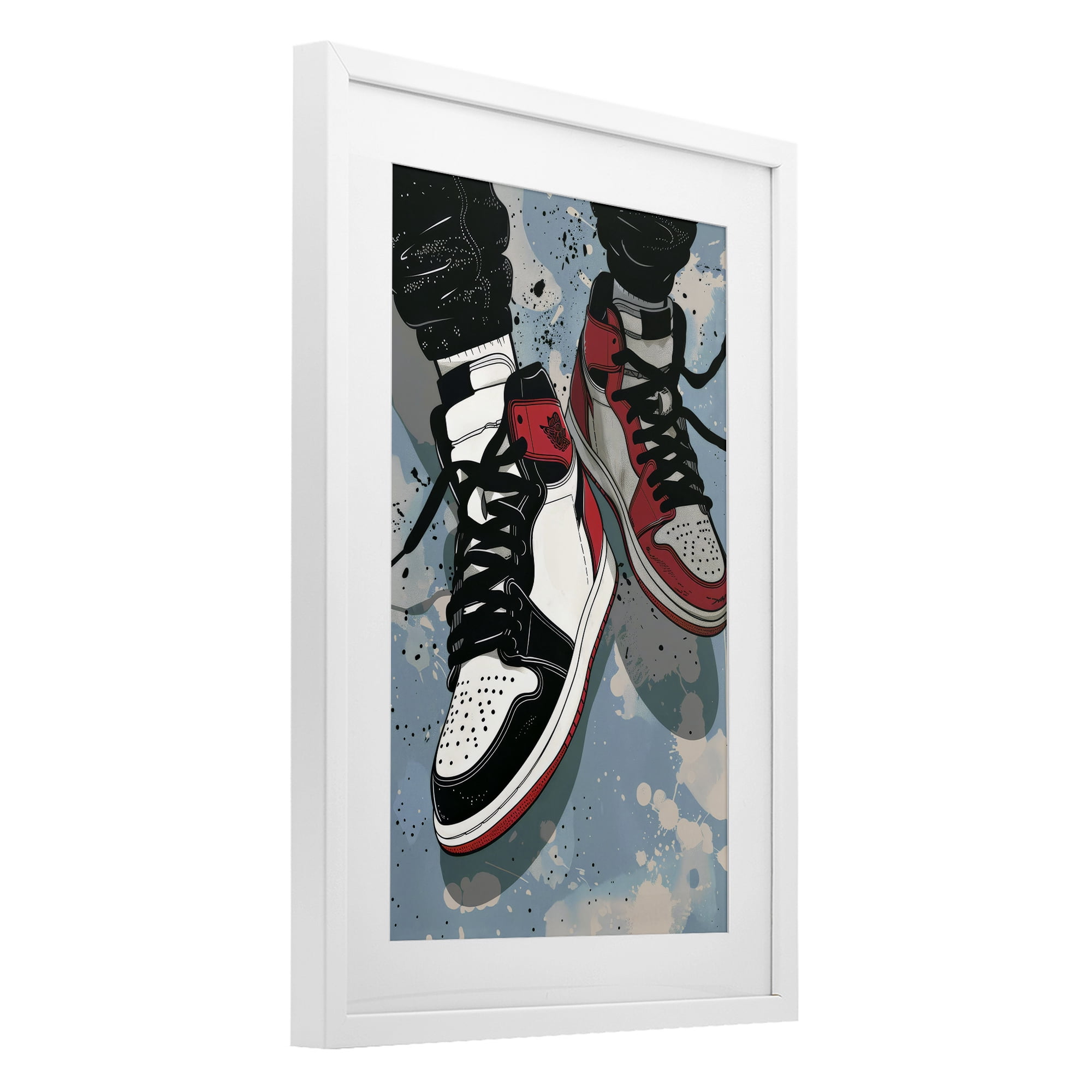 Stupell Industries Casual Streetwear Sneakers White Framed Print Under Glass, design by Ray Powers