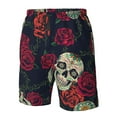thumbnail image 5 of Disketp Men'S Swim Trunks Hawaiian Breathable Surf Beach Swimsuits Mesh Lining Beach Shorts With Pockets-Roses Skulls, 5 of 9
