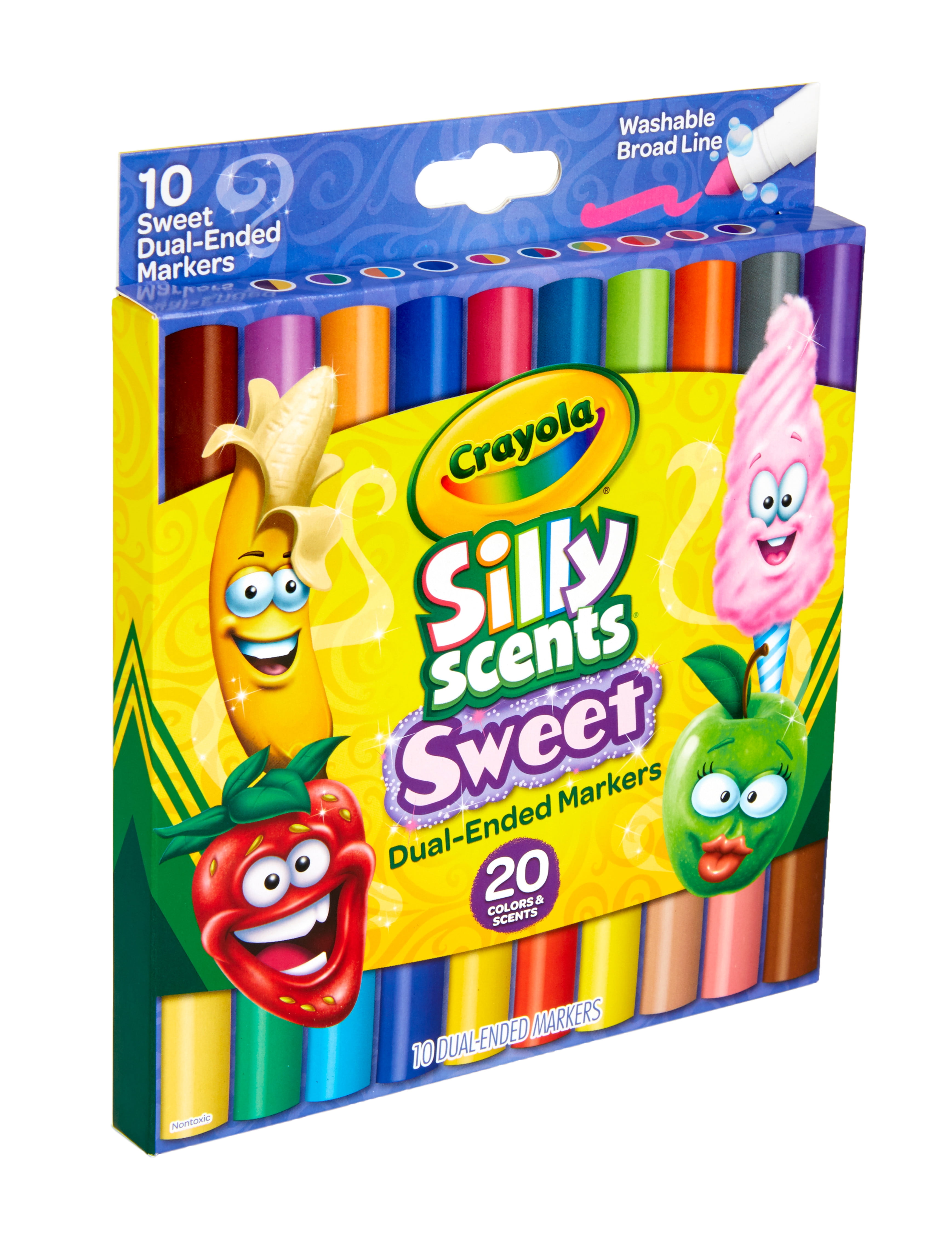 Crayola Silly Scents Dual-Ended Art Markers, Colored, Skin Safe