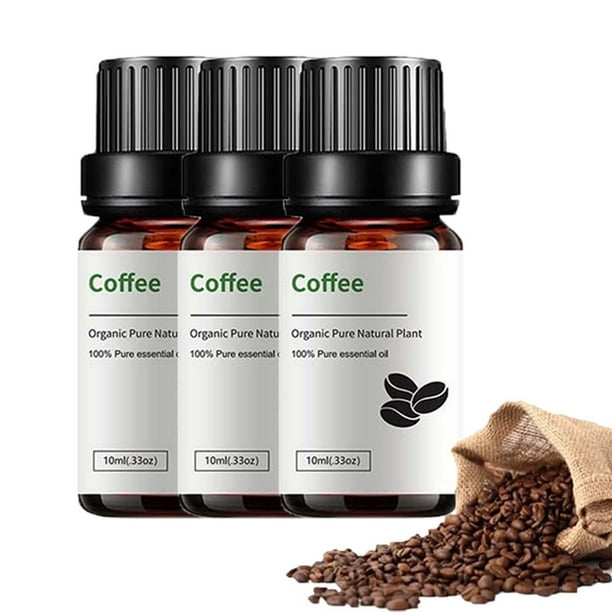 Aceite esencial de café para el cuidado de la piel, aromaterapia y manualidades - Botellas de 10 ml (paquete de 5) - Mezcla nutritiva, antienvejecimiento y rica en antioxidantes para velas, jabones