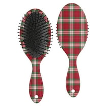 Red and Green Christmas Plaid Pattern Hair Brush,Girls Detangling Hair Brush,Glide Through Tangles with Ease for Wet & Dry Hair,8.8"X2.8"