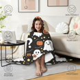 thumbnail image 4 of Wearable Blanket,Halloween Ghosts with Pumpkins and Stars Hooded Wearable Flannel Blanket for Adults & Teens,Winter Poncho Shawl Wrap Cape Cozy Anti-Pill,50"x60", 4 of 5