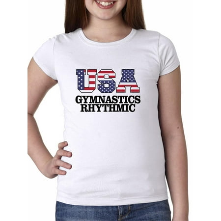 USA Gymnastics Rhythmic - Olympic Games - Rio - Flag Girl's Cotton Youth (Best Rhythmic Gymnastics School In Usa)