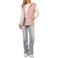 thumbnail image 2 of INSPIRE CHIC Puffer Vest for Women's Oversized Sleeveless Winter Gilet Quilted Zip Hoodie Vest Jackets XS Pink, 2 of 6