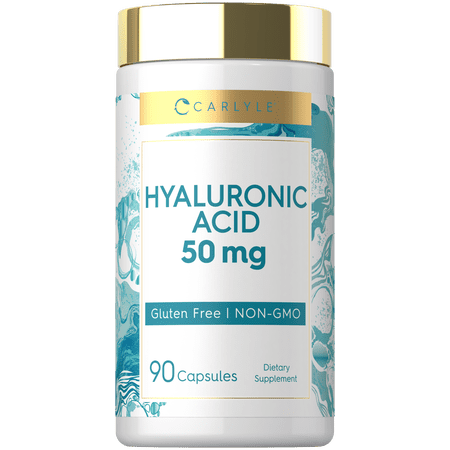 Hyaluronic Acid Supplement | 50 mg | 90 Capsules | Non-GMO & Gluten Free | by Carlyle