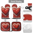 thumbnail image 3 of Valentines Day Oven Mitts and Pot Holders Set of 2, Colorful Heart Heat Resistant Oven Mitts Kitchen Oven Glove for Cooking, Baking, 3 of 6