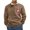 Khaki, variant on Mens Christmas Sweatshirt Long Sleeve Elbow Patches Loose Casual Reindeer Print Stand Collar Quarter Zip Pullover