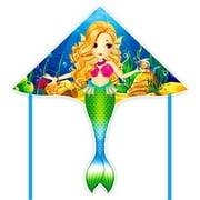 Mint's Colorful Life Mermaid Kite for Girls & Kids, Polyester Cloth, Easiest to Fly