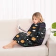 thumbnail image 4 of Halloween Black Colorful Ghosts and Pumpkins Blanket Hoodies for Kids 6-13YR Oversize Wearable Blanket Hoodies for Boys Girls Teens, 4 of 7