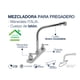 thumbnail image 2 of Llave Mezcladora Agua Fregadero O Tarja De Cocina Alfa  Cuerpo Latón Manerales Italia, 2 of 2