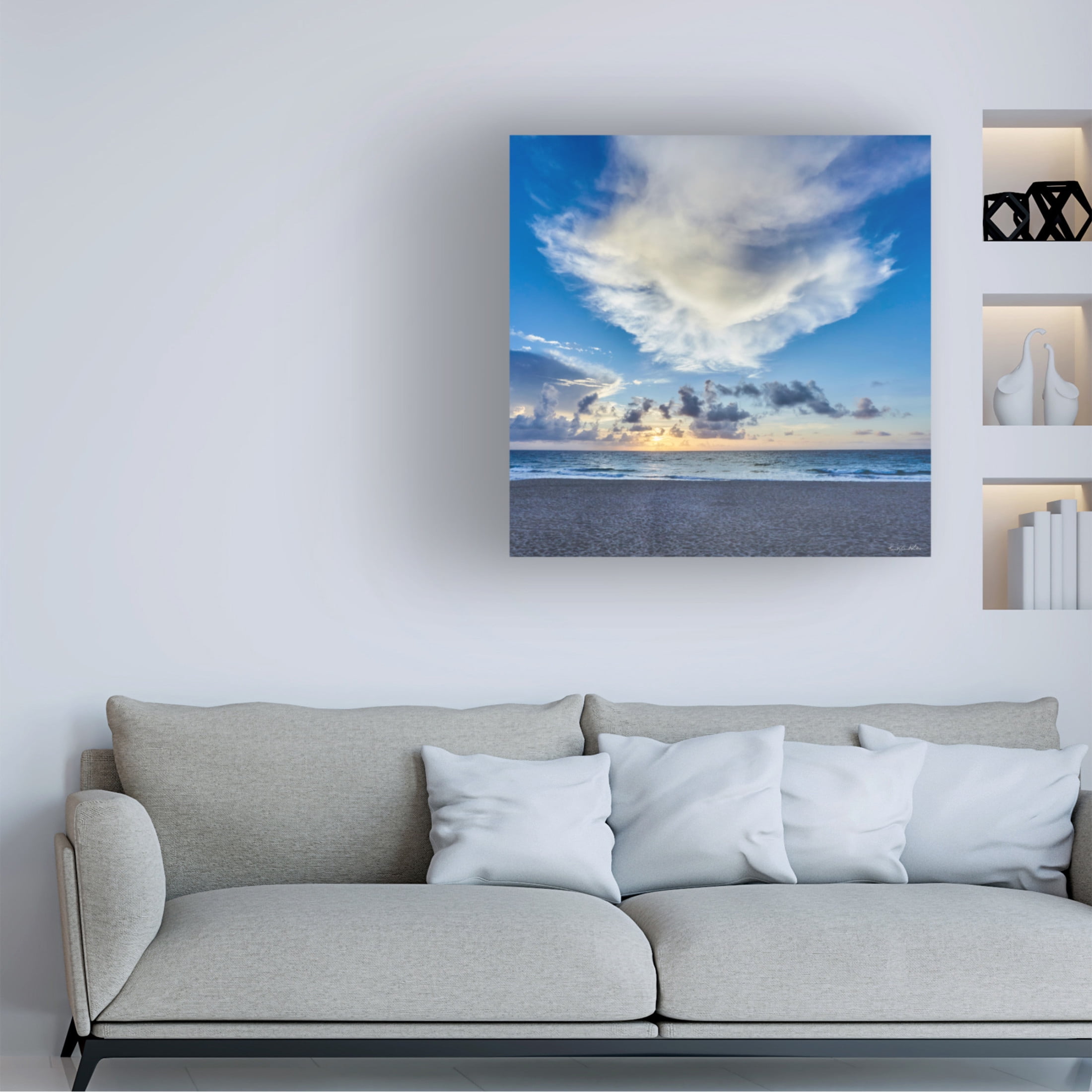 Canvas Wall Art - Kent Burkhardsmeier 'Angelic Sunrise' Wall Art for Living Room, Bedroom, or Office Décor by Trademark Fine Art - 14 x 14 Inches