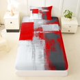 thumbnail image 3 of Homewish Red Abstract Ombre Twin Sheets,Grunge Aesthetic Bedding,3-Piece,1 Fitted Sheet and 1 Pillowcase, 3 of 6