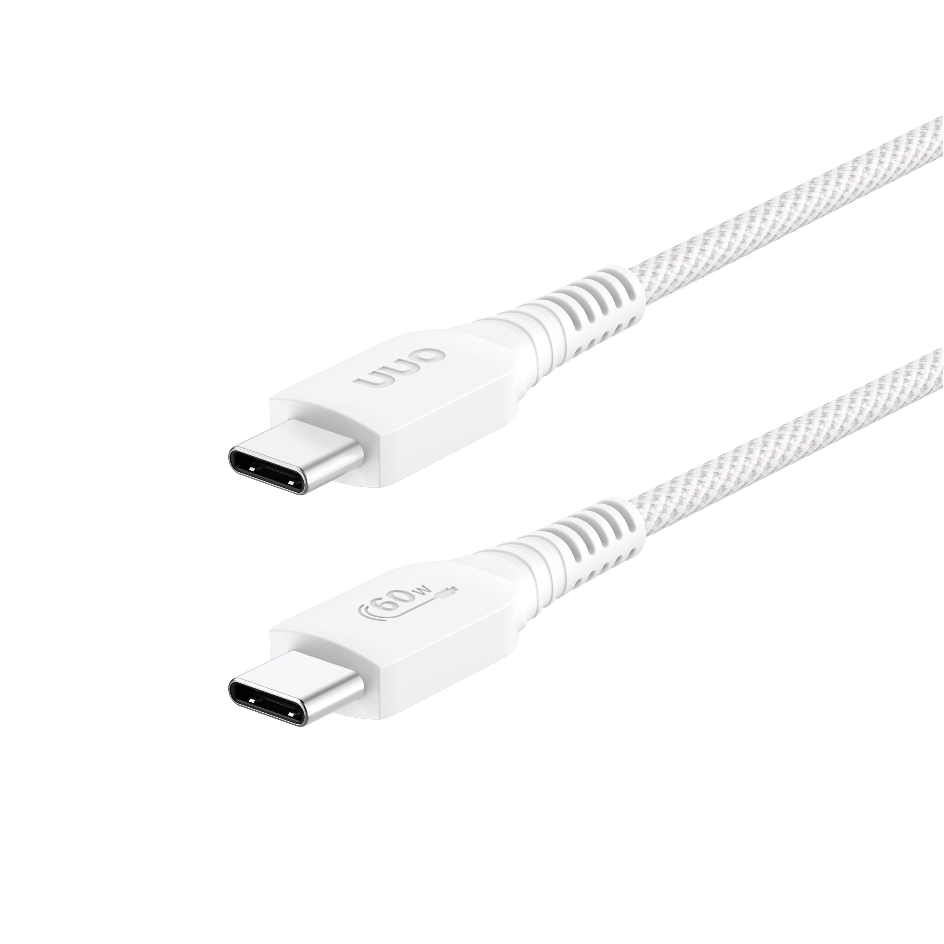 (2 pack) onn 3ft USB-C To USB-C Braided Charging Cable, USB-IF Certified, White - Compatible with iPhone 16 Series, iPhone 15 Series, Samsung Galaxy, Note, Pixel Devices iPad Pro, & More