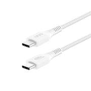 onn 3ft Braided USB-C Charging Cable, USB-IF Certified, White
