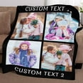 thumbnail image 4 of Custom Blanket with Photos Text Customized Blanket Personalized Flannel Throw Blankets for Adult Kid Birthday Christmas Fathers Mothers Valentines Day Customized Gift Blankets, 4 of 5