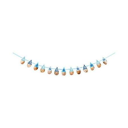 Group Decor Custom Banner With Blue Hats Glitter 44 Pack Of 12