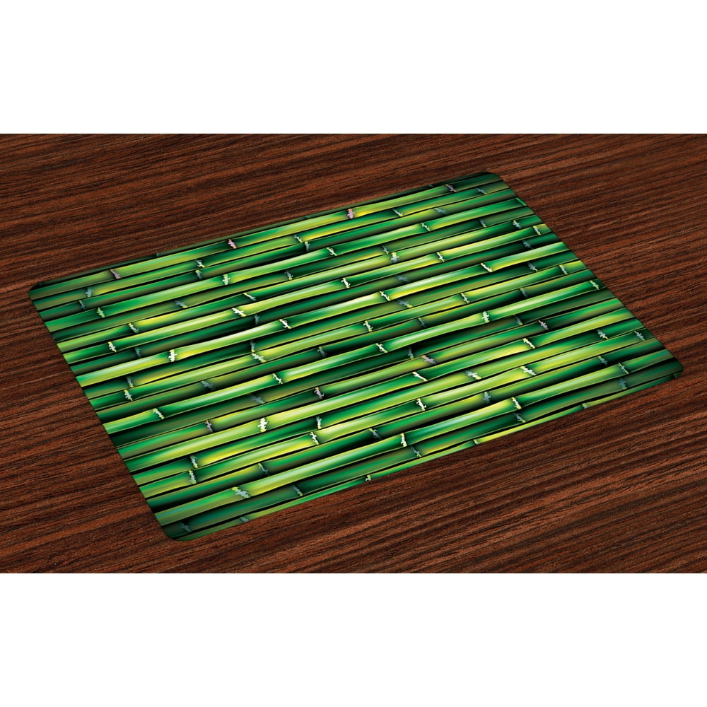 Bamboo Placemats Set of 4 Image of Horizontal Asian Bamboo Tree Stems Zen Style Image of Asian