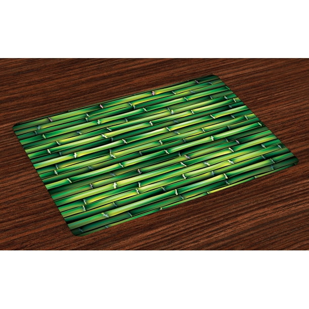 Bamboo Placemats Set of 4 Image of Horizontal Asian Bamboo Tree Stems