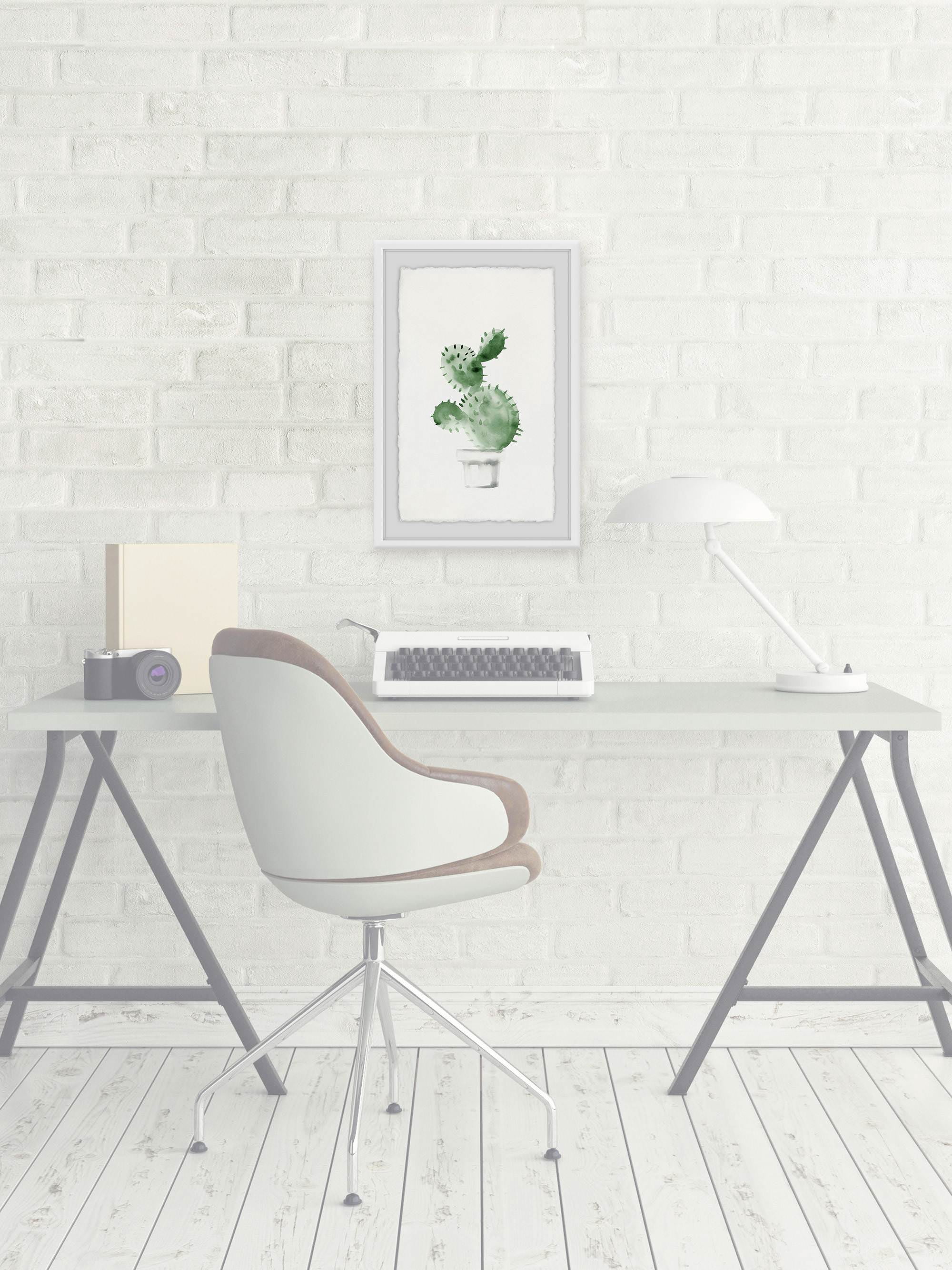 Spiky Succulent Framed Painting Art Print, 30.00" x 1.50"
