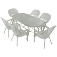 thumbnail image 2 of Northlight 7-Piece White Resin Wicker Outdoor Dining Set, 2 of 9