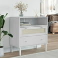 thumbnail image 1 of vidaXL Sideboard SENJA Rattan Look White 80x40x80 cm Solid Wood Pine, 1 of 5