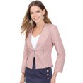thumbnail image 1 of Oficina de trabajo para mujer, sin cuello, con cremallera, abrigo corto, traje, chaqueta, chaqueta cortada Rosa XL, 1 of 6