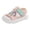 Red, variant on Toddler Closed-Toe Sandals, Cute Colorful Appliqué Hook-and-Loop T-Strap, Soft Non-Slip PU Sandals for Summer Play (White, 6-9 Months)
