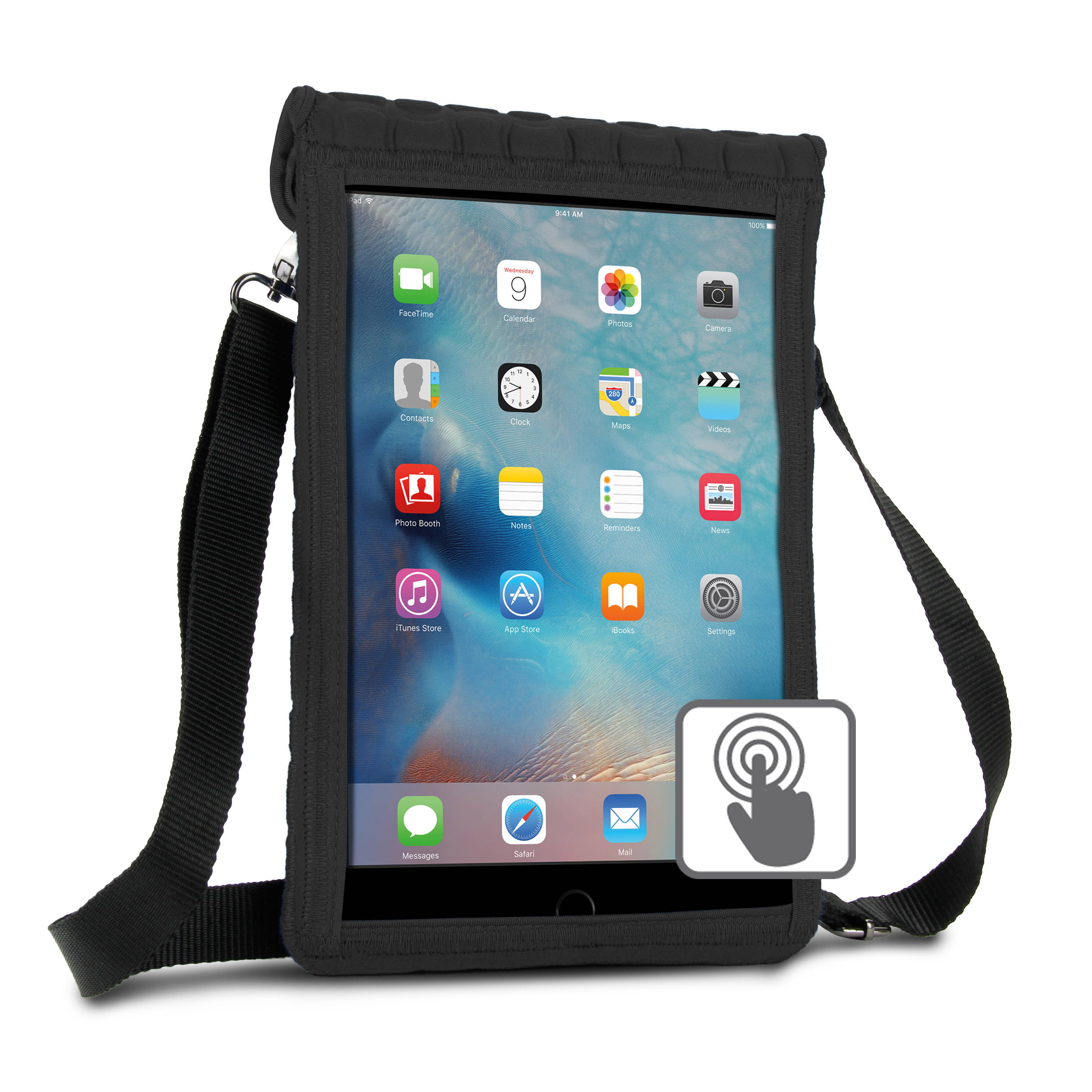 Blue Shockproof Soft Silicone Handle & Adjustable Stand Cover with Shoulder Strap Full Protective Kids Case for iPad 9.7 2018/2017/iPad Air/iPad Air 2 Surom Kids Case for New iPad 9.7 2018/2017