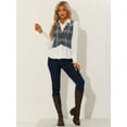 thumbnail image 4 of DARING DIVA Women's Plaid Single Breasted Sleeveless Racerback Waistcoat XS Grey Blue, 4 of 6