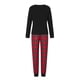thumbnail image 4 of Pijamas familiares navideños a juego: camiseta de manga larga con estampado de alces y pantalón a cuadros., 4 of 10