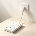 thumbnail image 5 of Power Strip with 10 AC Outlets and 4 USB Ports, 140 cm / 4.6 ft Extension Cord, US Plug, On/Off with Light, Desktop Charging Station for Home Dorm, 5 of 5