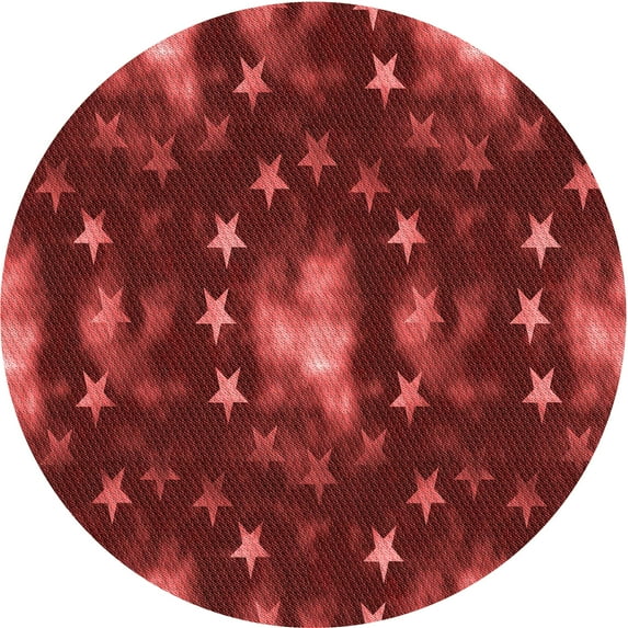 Ahgly Company Indoor Round Patterned Crimson Red Area Rugs, 7' Round