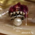 thumbnail image 4 of Faty-T Unique Vintage 10 mm Simulated Pearl Ring for Women Ring Set 3 Layer Interlocked Ring Entwined Line With Stacking Rings Wedding Band Statement Cocktail Index Finger Rings, 4 of 7
