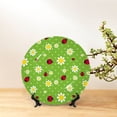 thumbnail image 6 of Balery Daisies And Ladybugs Print Bone China Decorative Plate Ceramic Dinner Plates Art Crafts with Display Stand-10in, 6 of 6