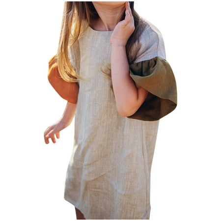 

Follure Toddler Girls Dress Short Sleeve Summer Fashion Patchwork Color Dress Princess Dress Casual Dress Outwear Girls Sweaters And Striped Dress for Girls