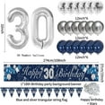 thumbnail image 3 of 30th Birthday Decorations Men, Navy Blue Silver Balloon, Banner, Triangle Flags, Balloons & Confetti for 30 Years Old Birthday Party Supplies, 3 of 6