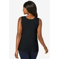 thumbnail image 3 of Jessica London Women's Plus Size Stretch Cotton Horseshoe Neck Tank, 3 of 4