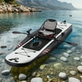 thumbnail image 6 of Bezliving Inflatable Kayak with Pedal System, 12ft Premium PVC Fishing Kayak, Lightweight & Portable with Aluminum Seat, Rudder System, and Accessories Included, 6 of 9
