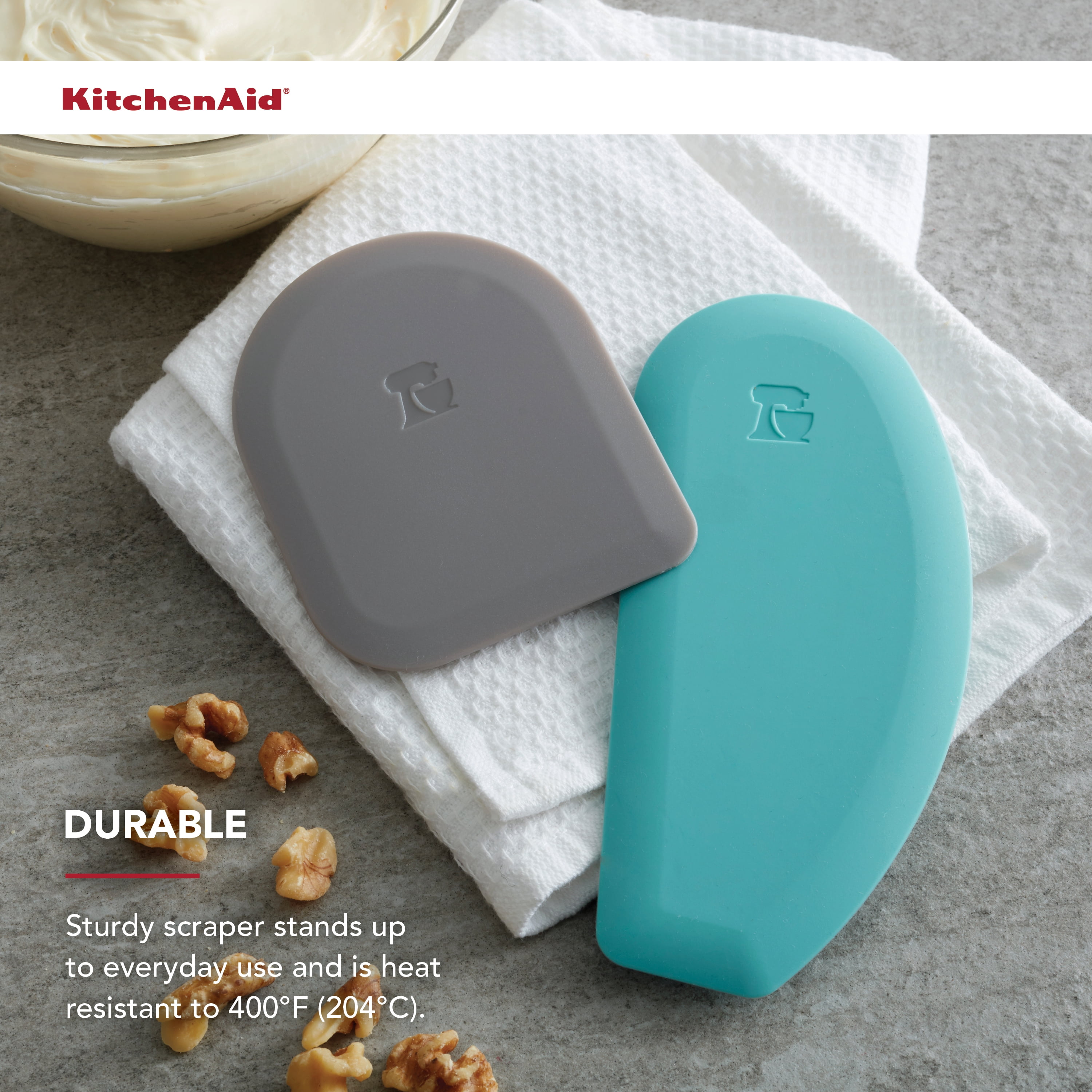 Kitchenaid Set of 2 Bowl Scraper in Aqua Sky and Grey
