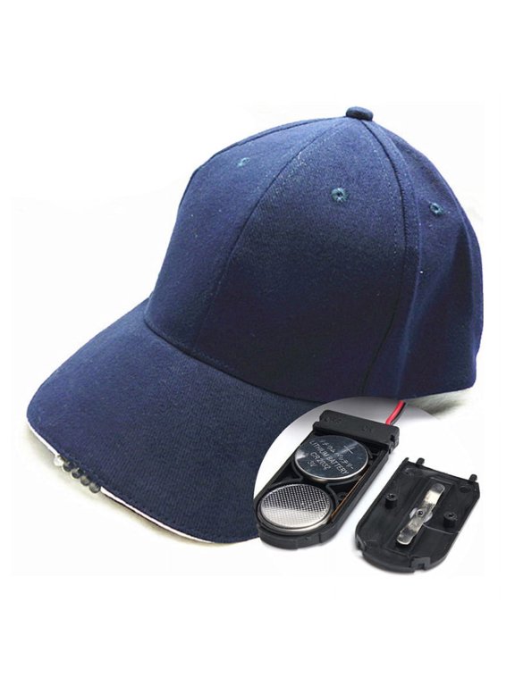 Power Baseball Cap with 5 LED lights Flashlight Brim Lamp,Standard Brim for Hunt
