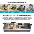 thumbnail image 4 of KRAUS Kore 57" Undermount Workstation 16 Gauge Single Bowl Stainless Steel Kitchen Sink with 10 Accessories, 4 of 7