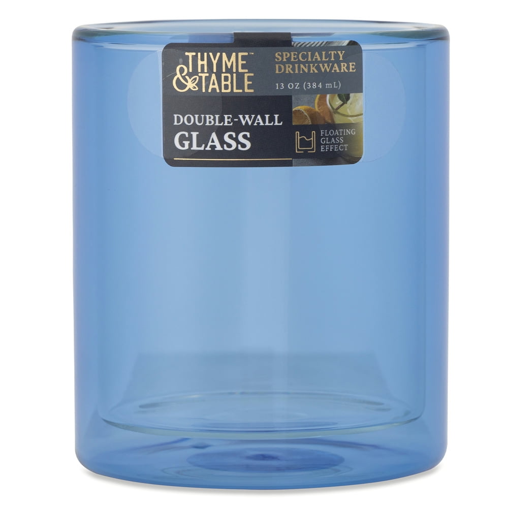 Thyme & Table Blue Double Wall Drinking Glass, 13 fl oz