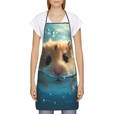 

Goofa Bib Apron Unisex Aprons Adjustable Waterdrop Resistant Cooking Kitchen Apron for Chef Cute Swimming Guinea Pig Pattern Apron Bulk