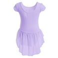 thumbnail image 3 of IBTOM CASTLE Kid Girls Short Cap Sleeve Ballet Dance Dress Bowknot Chiffon Tutu Skirted Leotard Ballerina Dancewear Gymnastics Costume 4-5 Years Purple, 3 of 8